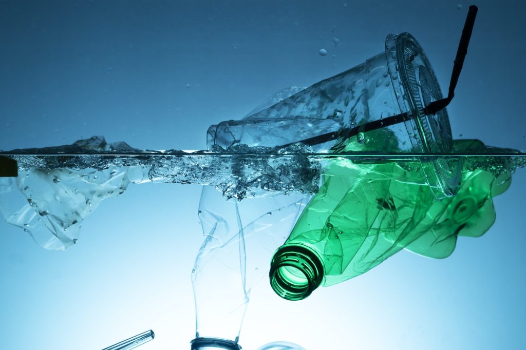 Plastic waste polluting the ocean